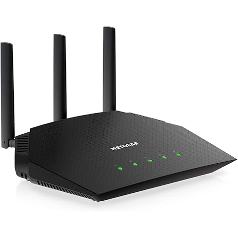 NETGEAR 4-Stream WiFi 6 Router (R6700AX) – Security Features, AX1800 Wireless Speed (Up to 1.8 Gbps), Covers up to 1,500 sq. ft., 20 devices