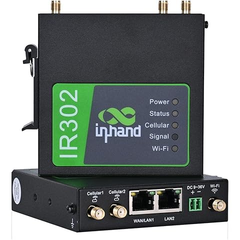 InHand Networks IR302 Industrial IoT LTE 4G VPN Router,LTE Cat 1+ Wi-Fi, Dual sim Card Slots, Management by Cloud Platform, DI/DO Port, Support T-Mobile, AT&T & Verizon, UL Certification