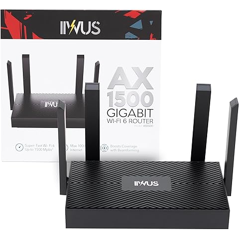 AX1500 Gigabit WiFi Router, WiFi 6 Gaming Router, Secure Router with VPN Technology...