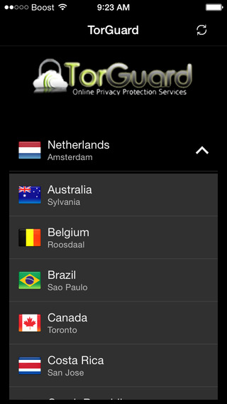 Torguard mobile app for iOS/iPhone