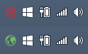 system tray connection status