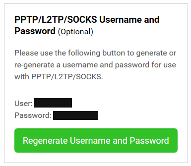 Generate PIA proxy login details