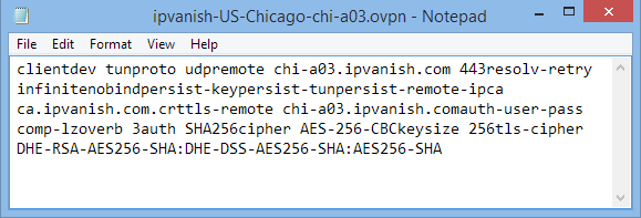 IPVanish ovpn config file