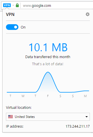Opera VPN options