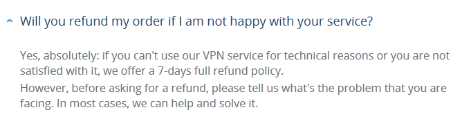 vpnac refund policy