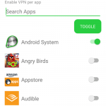 PIA Android Split Tunneling