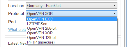 VPN.ac encryption algorithms and protocols