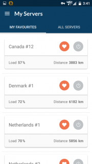 Android favorite servers (NordVPN)