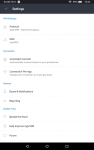 VyprVPN settings