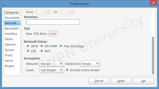 Deluge forced encryption