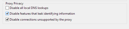 Proxy privacy settings