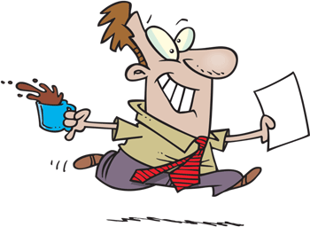 Cartoon of guy running fast