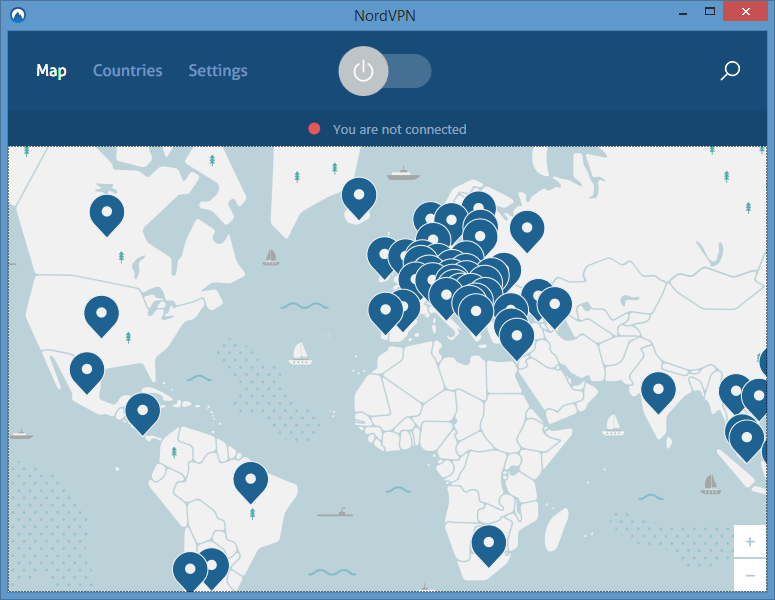 Change NordVPN server location (map view)