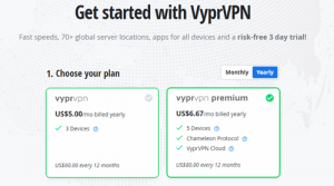 VyprVPN yearly subscription pricing