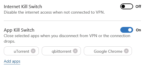 NordVPN application kill switch