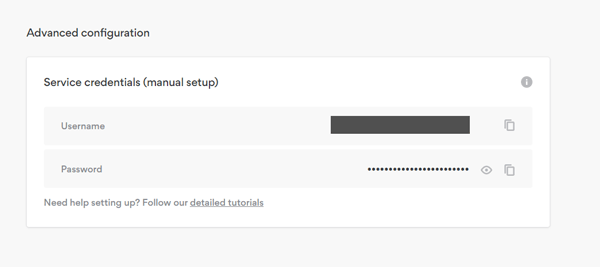 NordVPN advanced configuration credentials