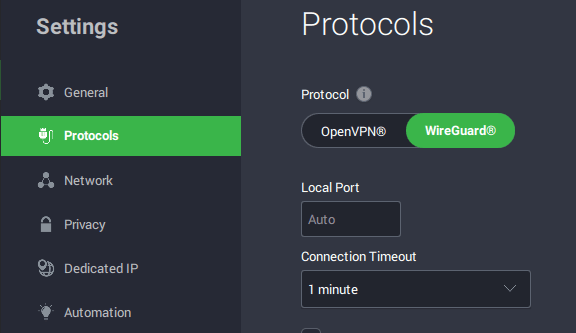 PIA wireguard protocol