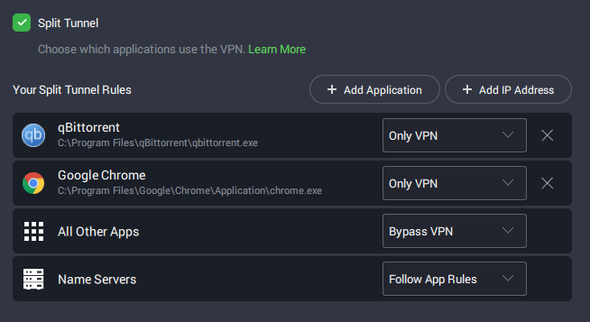 PIA split tunnel for torrenting
