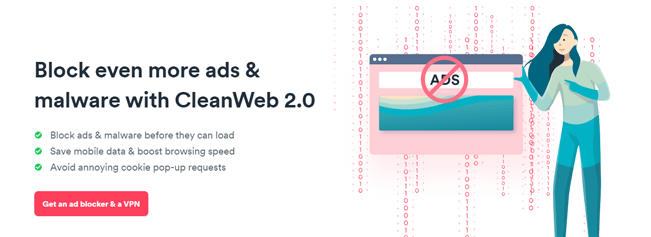 Screenshot of Surfshark Cleanweb's landing page